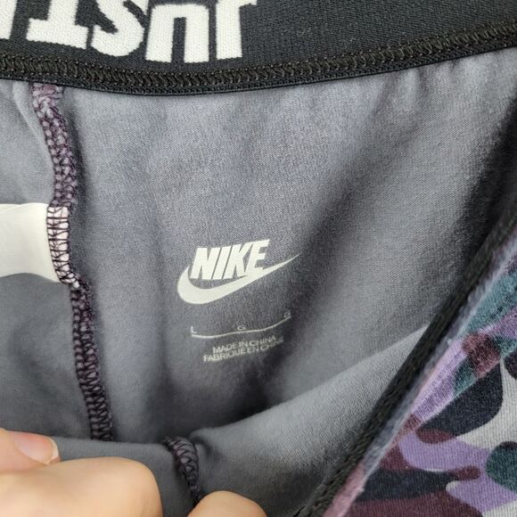 Nike just do it camo purple leggings large logo spell out comfy cotton - Picture 3 of 4